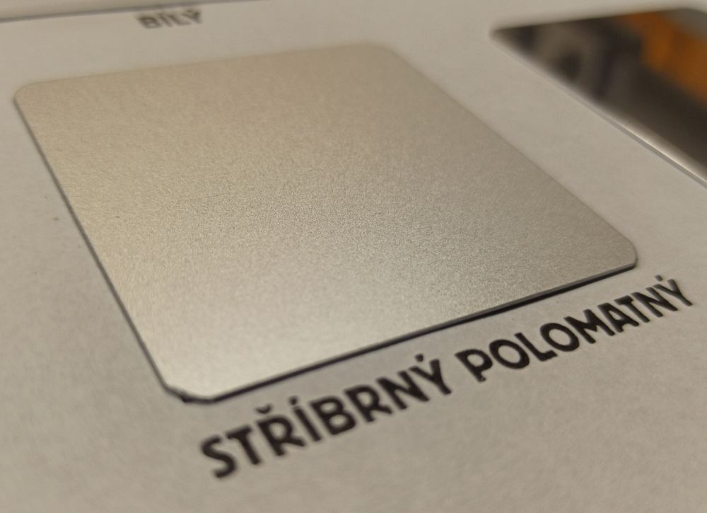 Plech stříbrný polomatný pro sublimaci