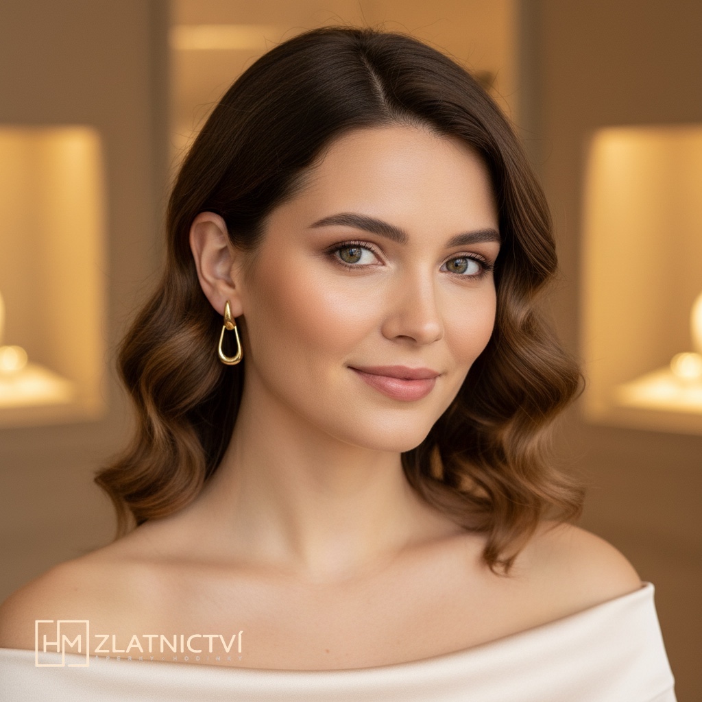 Výrazné náušnice ze žlutého zlata 5-5769