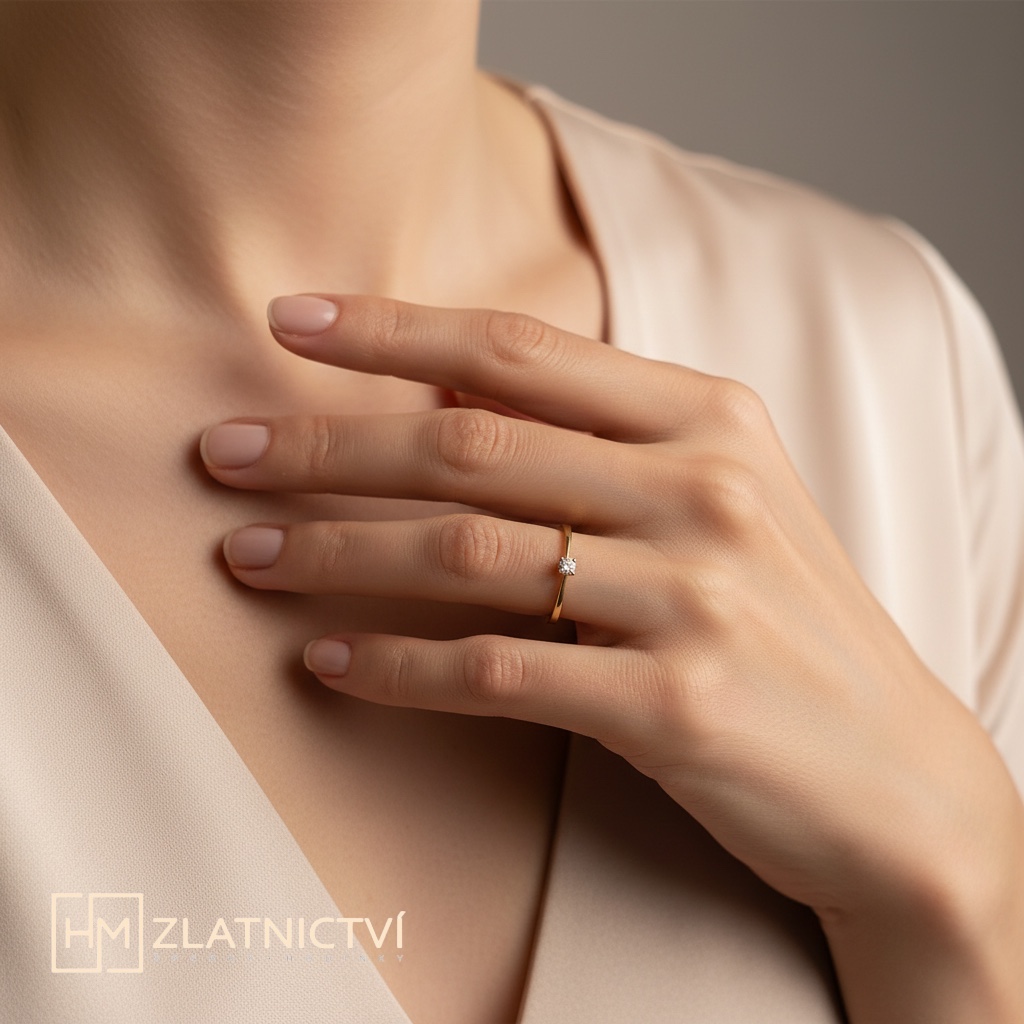 Elegantní zlatý prsten s bílým zirkonem Z6897-2100