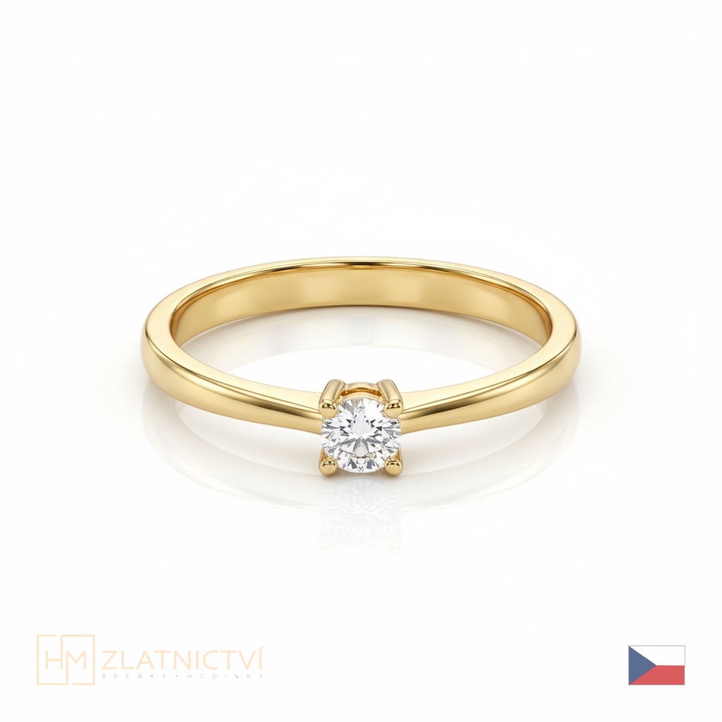 Elegantní zlatý prsten s bílým zirkonem Z6897-2100