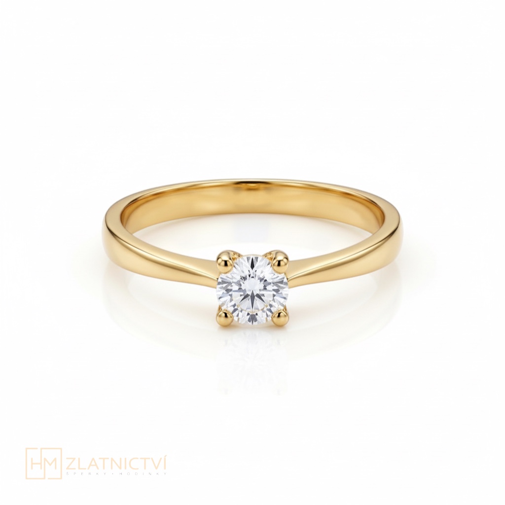 Elegantní zlatý prsten se zirkonem 2-3517
