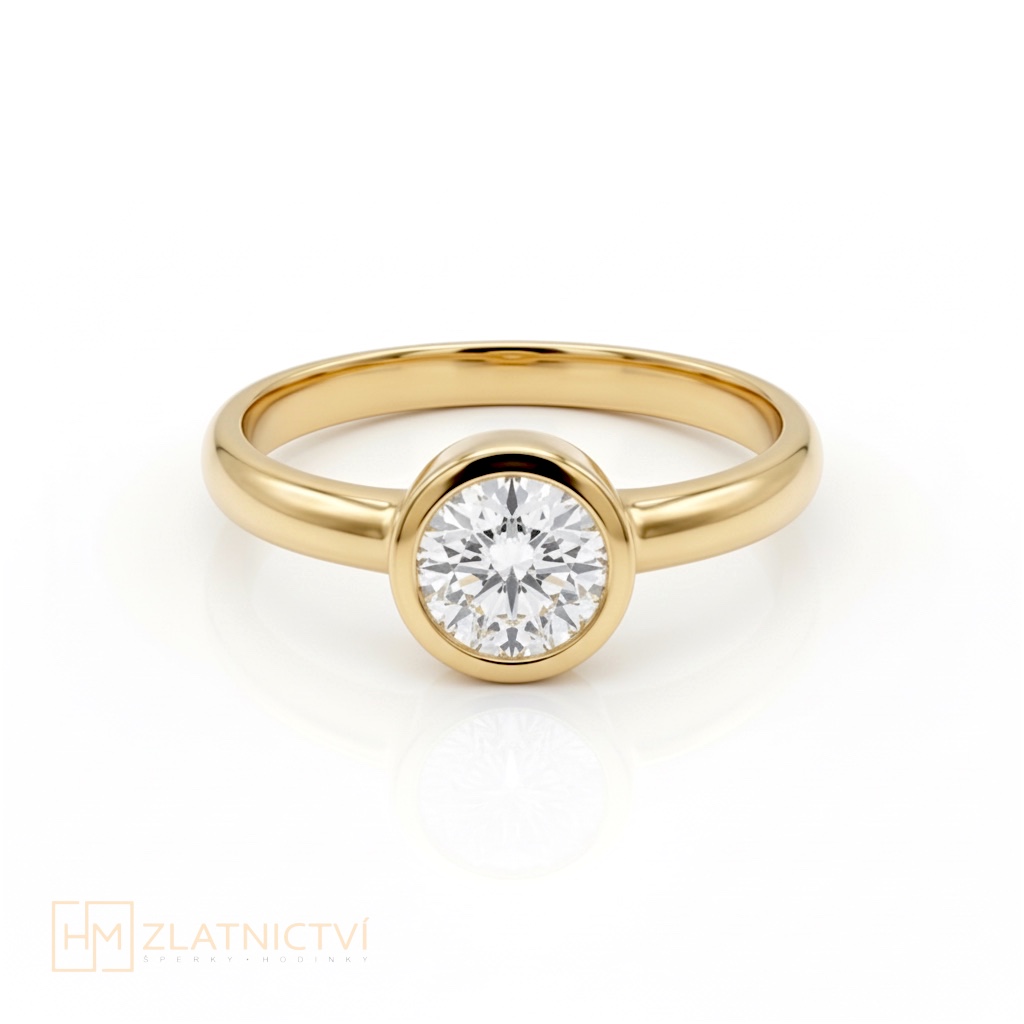 Elegantní zlatý prsten s jasným zirkonem 2-2945 