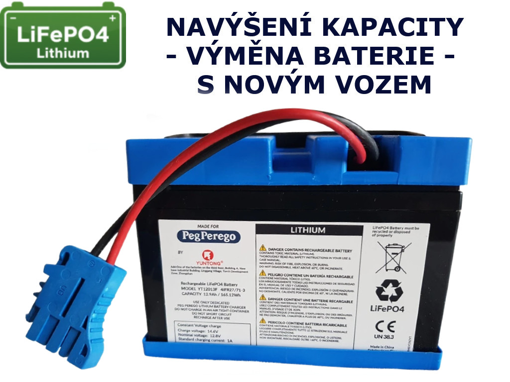 8,6Ah na 12,9h/165Wh, navýšení kapacity 12,8V LiFePO4 baterie