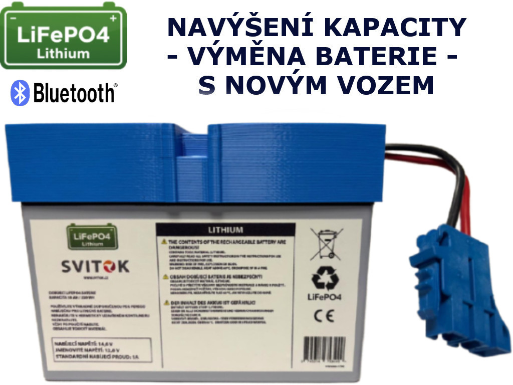 8,6Ah na 18Ah/230Wh, navýšení kapacity 12,8V LiFePO4 baterie