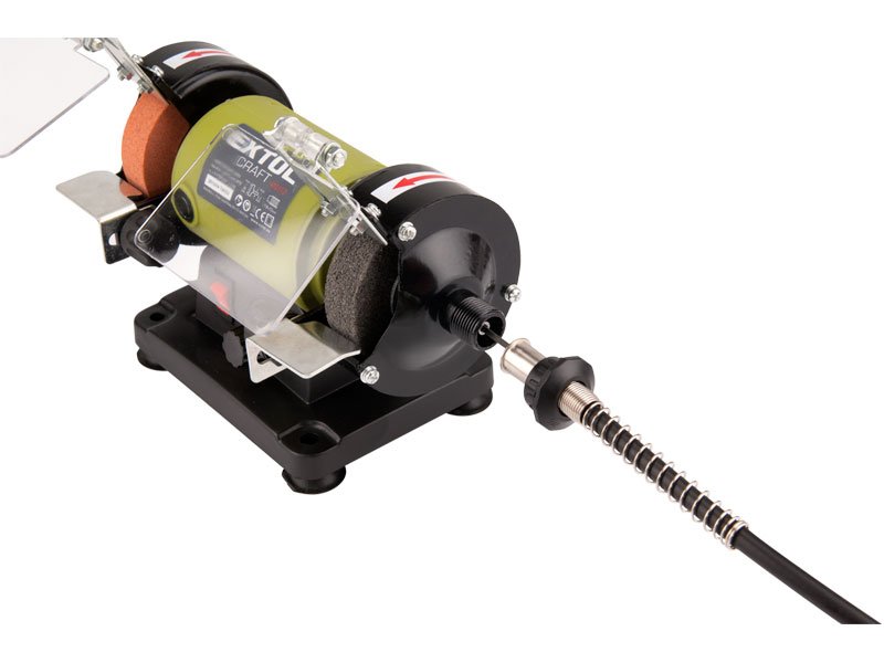 stolní dvoukotoučová bruska EXTOL s ohebným bovdenem-120 W