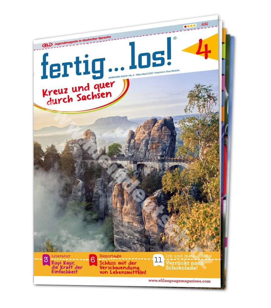 Tištěný časopis pro výuku němčiny fertig…los! A1 - A2, předplatné 2023-24