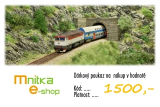 Dárkový poukaz v hodnotě 1500-.Kč