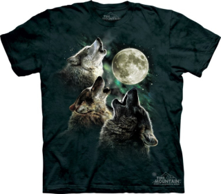 Tričko 3D potisk - Three Wolf Moon, vlk, vlci - The Mountain
