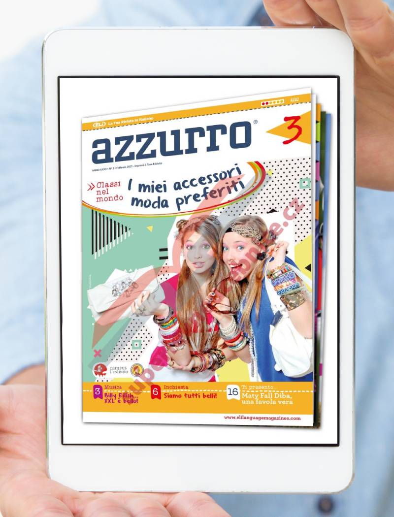 PDF časopis pro výuku italštiny Azzurro A1 - A2, předplatné 2021-22
