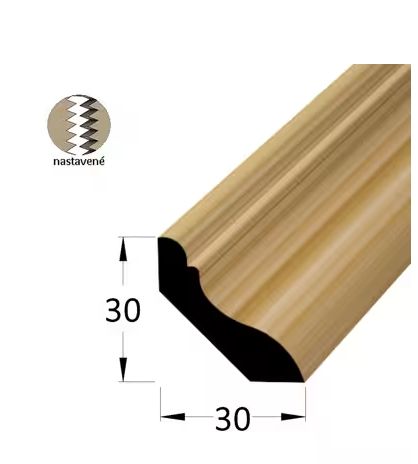 Spálenský dřevěná rohová lišta R 3030/2400 DUB nastavovaný