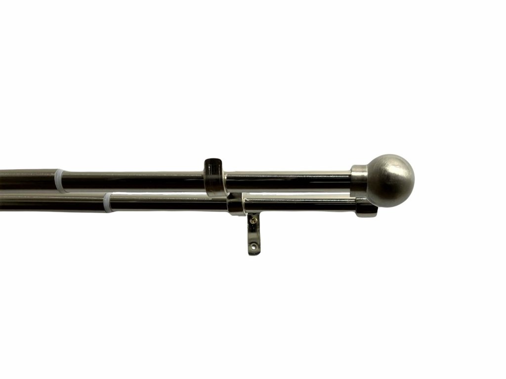 Gardinia dvojitá záclonová souprava roztažitelná KOULE  16/19 240-450cm ušlechtilá ocel
