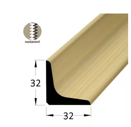 Spálenský dřevěná rohová vnitřní lišta  RVU 3232SM/2400mm smrk