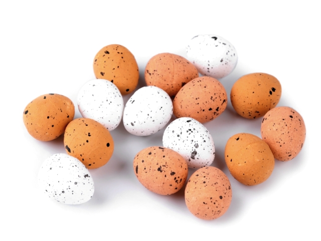 Vajíčka křepelčí 1,9 cm - balení 100 ks - světle přírodní hnědá