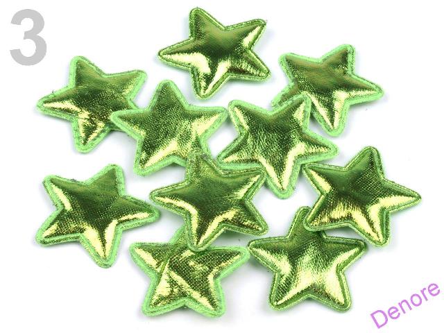 Vánoční hvězda 3 cm zelená