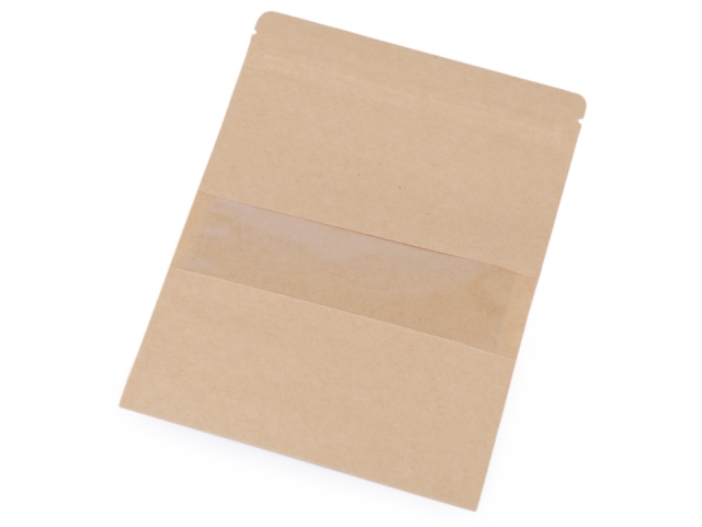 Papírový sáček s průhledem natural 18x25 cm - 10 KS