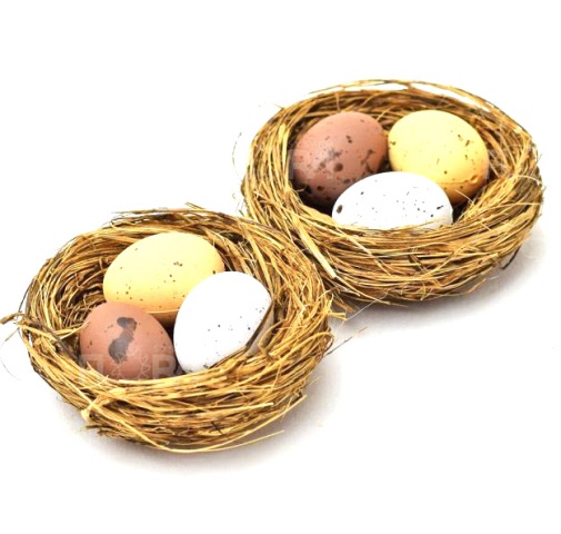 Dekorace, Velikonoční vajíčka v hnízdě, 2 ks, 5,5 cm