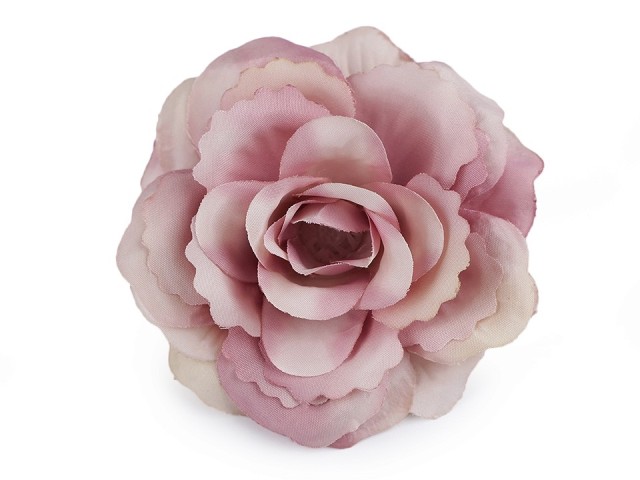 Umělý květ růže 80 mm starorůžová sv.