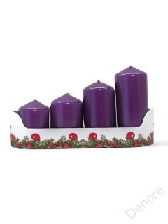 Adventní svíčky postupné lakovaná - tmavě fialová