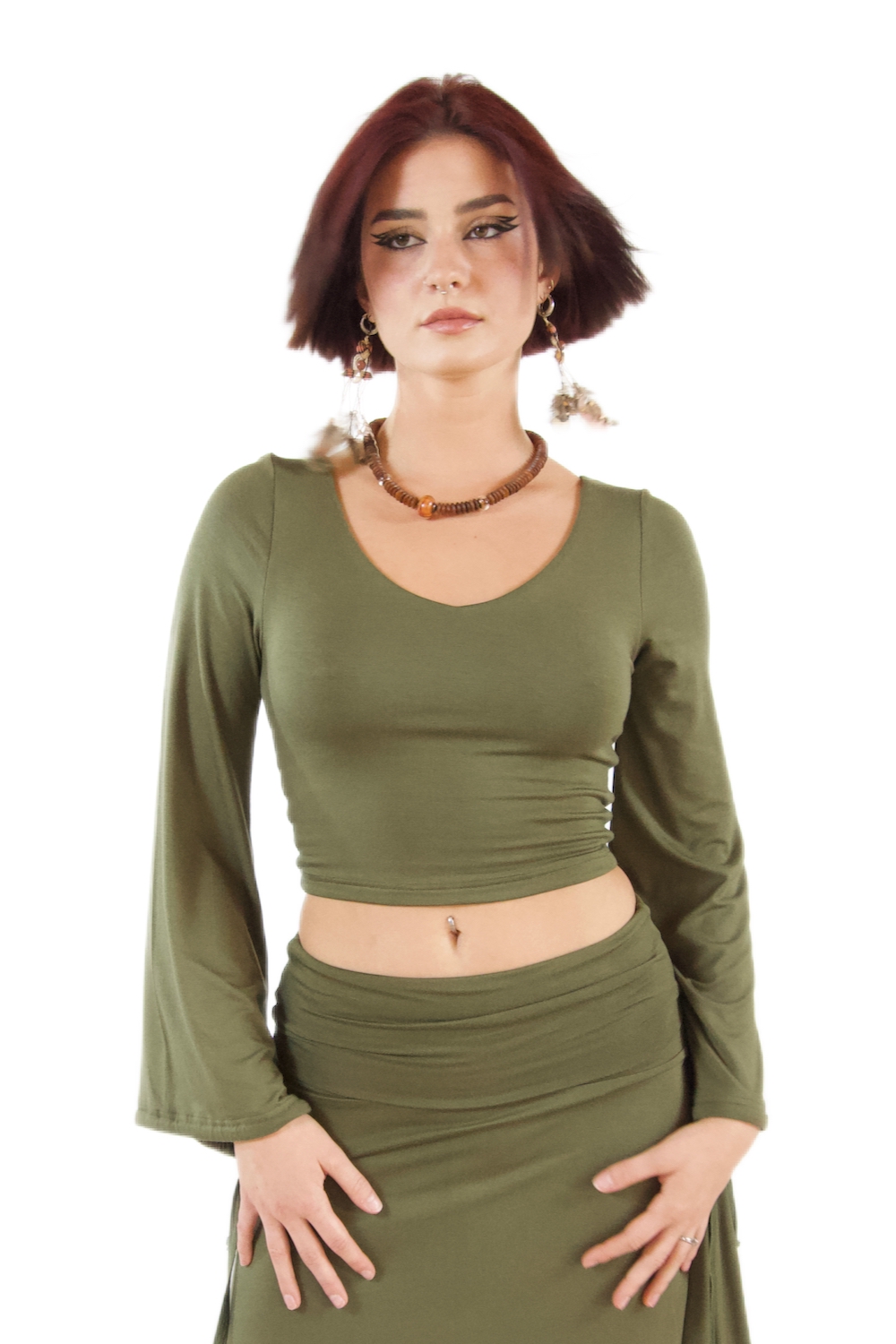 DIVA - CROP HALENKA - ŠIROKÝ ZAVAZOVACÍ RUKÁV