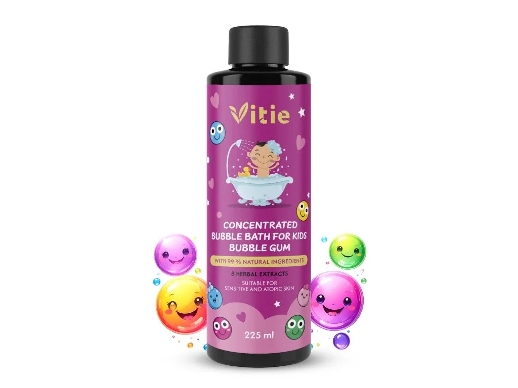 Vitie Přírodní dětská koupelová pěna Bubble Gum, 225 ml