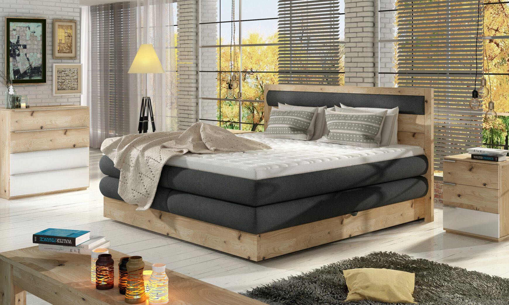Postel Diori 140/160/180x200 cm s dubovým rámem 