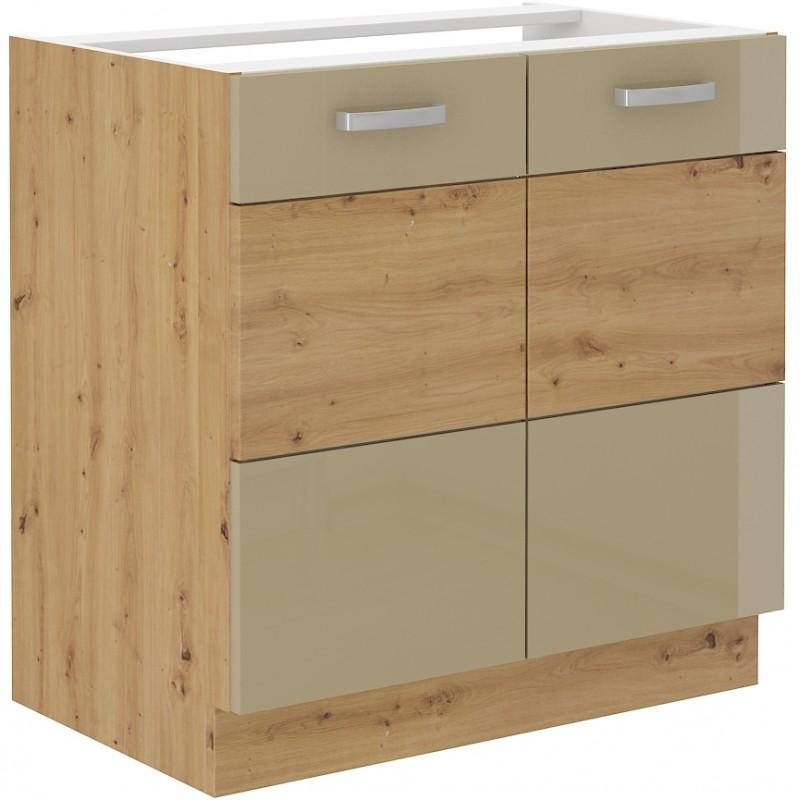 Spodní skříňka na dřez Artisan - cappuccino lesk 80 ZL 2F BB