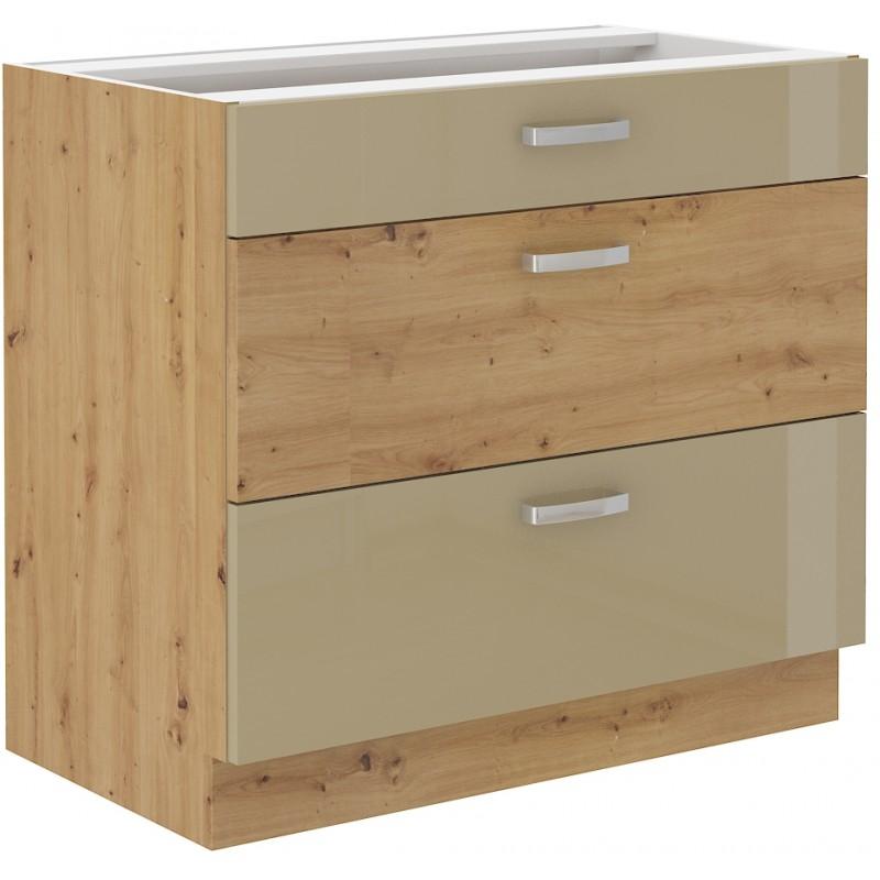Spodní skříňka Artisan - cappuccino lesk 80 D 3S BB