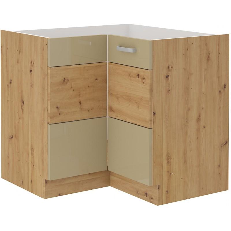 Rohová skříňka Artisan - cappuccino lesk 89x89 DN 1F BB
