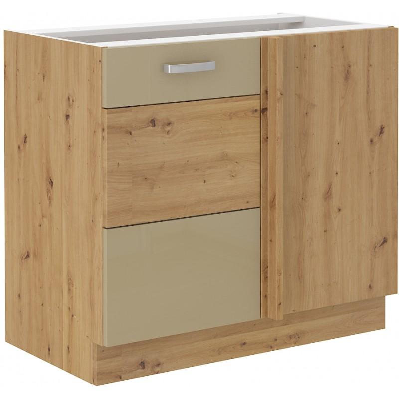 Rohová skříňka Artisan - cappuccino lesk 105 DN 1F BB