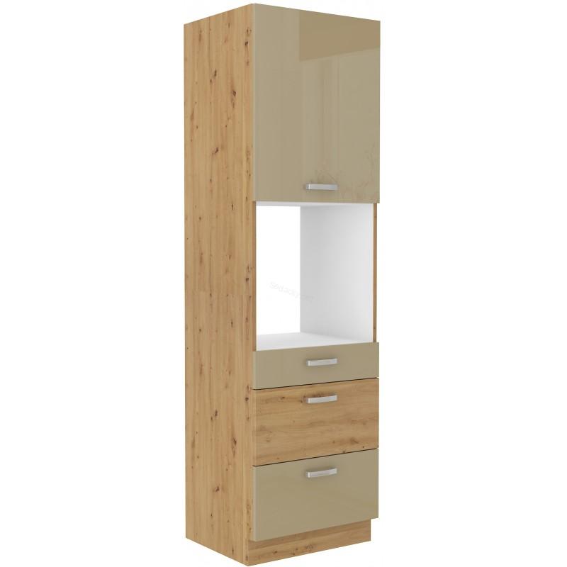 Skříň na vestavěnou troubu Artisan - cappuccino lesk 60 DPS-210 3S 1F