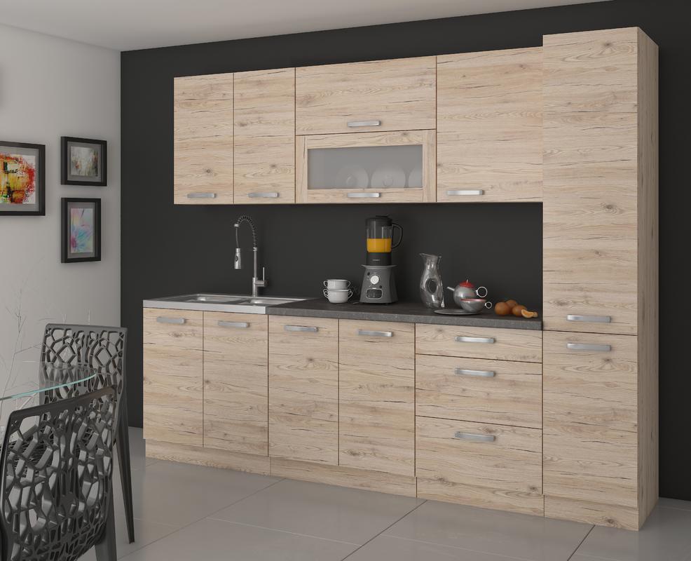 Kuchyňská linka Bordeaux - 260 cm sestava B