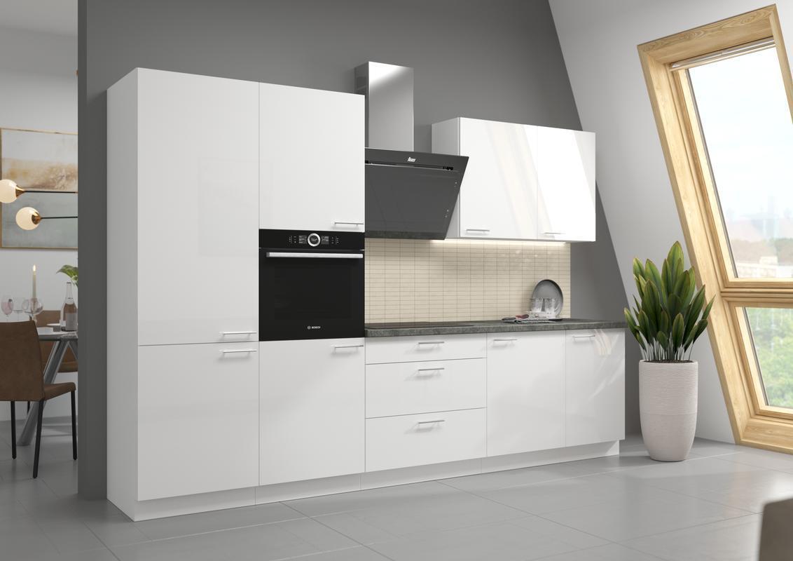 Kuchyňská linka Lara - bílý lesk 280 cm