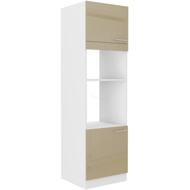 Skříň na vestavěnou troubu a mikrovlnku Lara - cappuccino lesk 60 DPM-210 2F