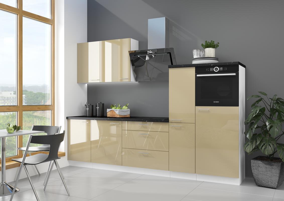 Kuchyňská linka Lara - cappuccino lesk - 250 cm