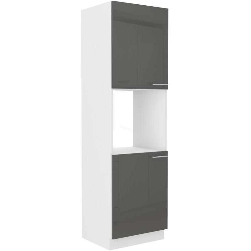 Skříň na vestavěnou troubu Lara - šedý lesk 60 DP-210 2F