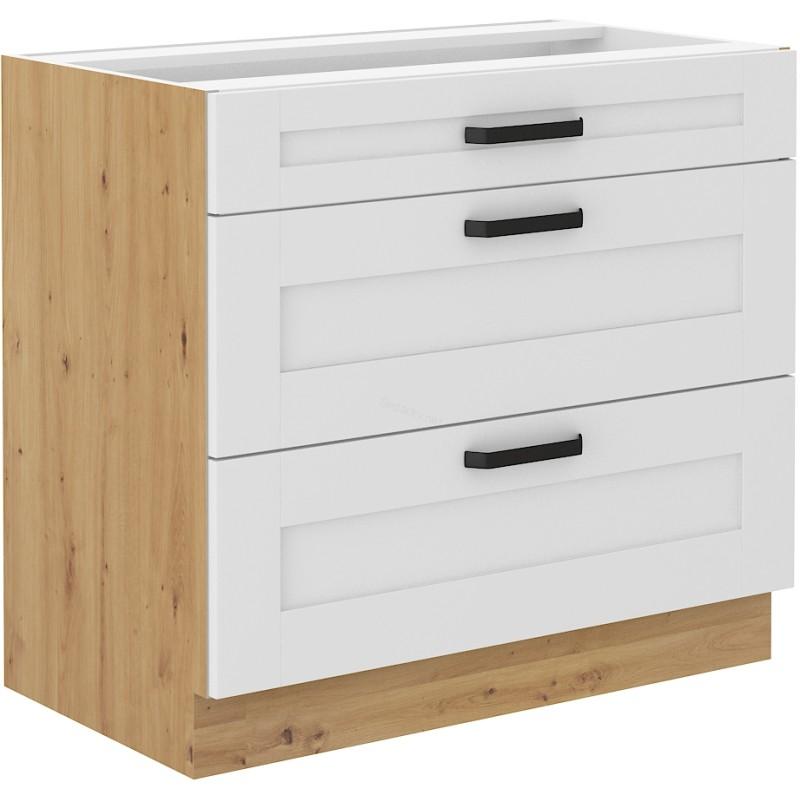 Spodní skříňka Luna bílá/dub artisan 80 D 3S BB
