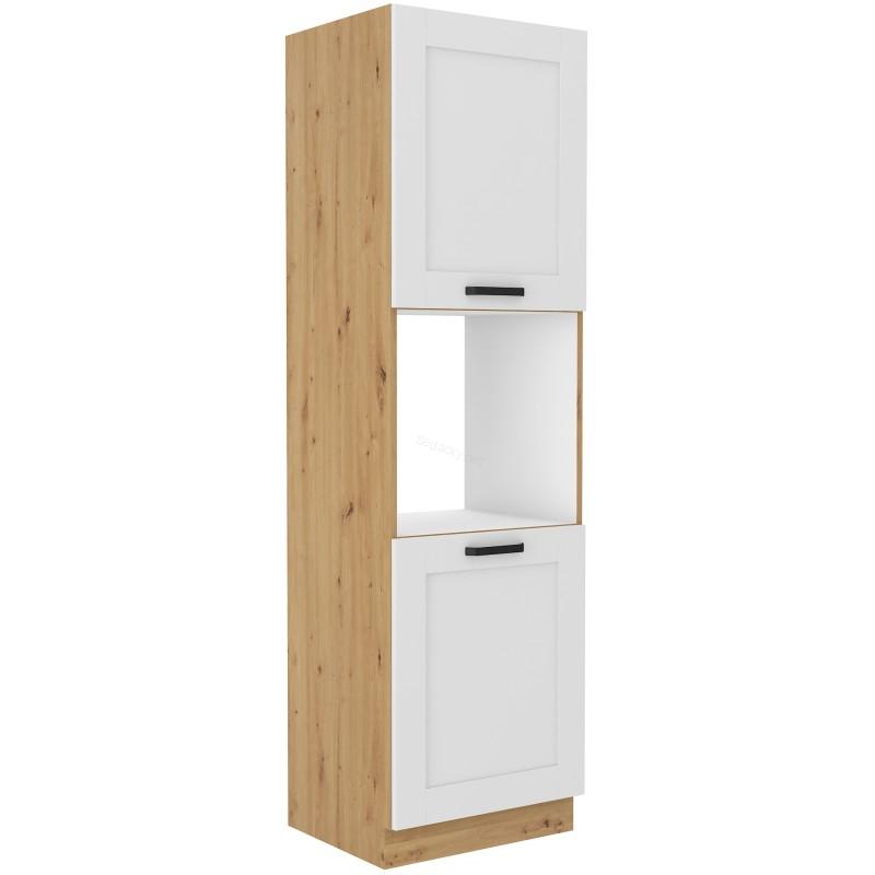 Skříň na vestavěnou troubu Luna bílá/dub artisan 60 DP-210 2F
