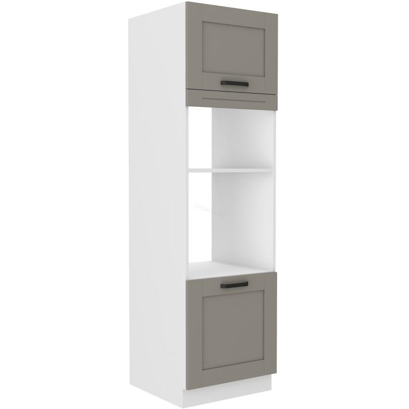 Skříň na vestavěnou troubu a mikrovlnku Luna Claygrey/bílá 60 DPM-210 2F