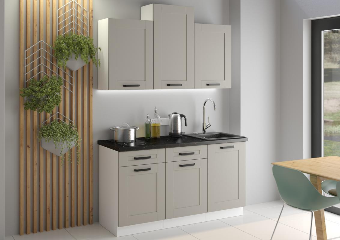 Kuchyňská linka Luna Claygrey/bílá - 150 cm