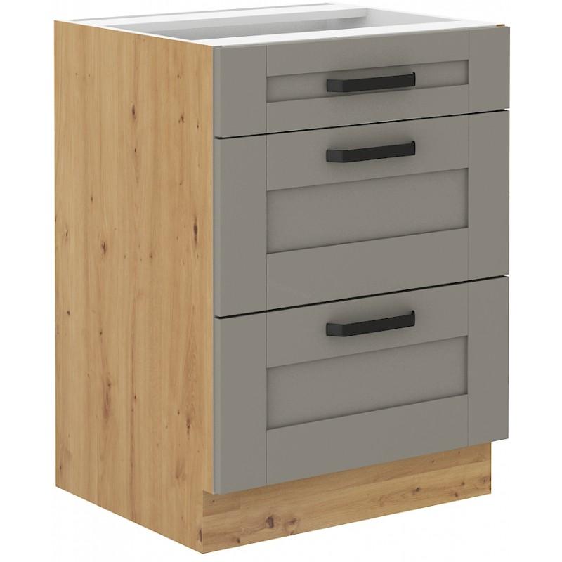 Spodní skříňka Luna Claygrey/artisan 60 D 3S BB