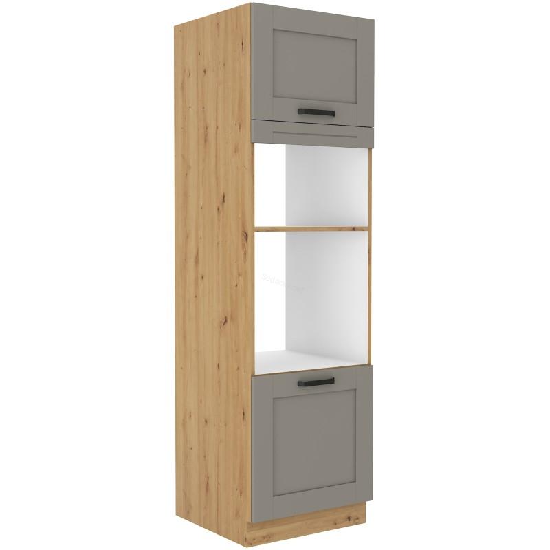 Skříň na vestavěnou troubu a mikrovlnku Luna Claygrey/artisan 60 DPM-210 2F