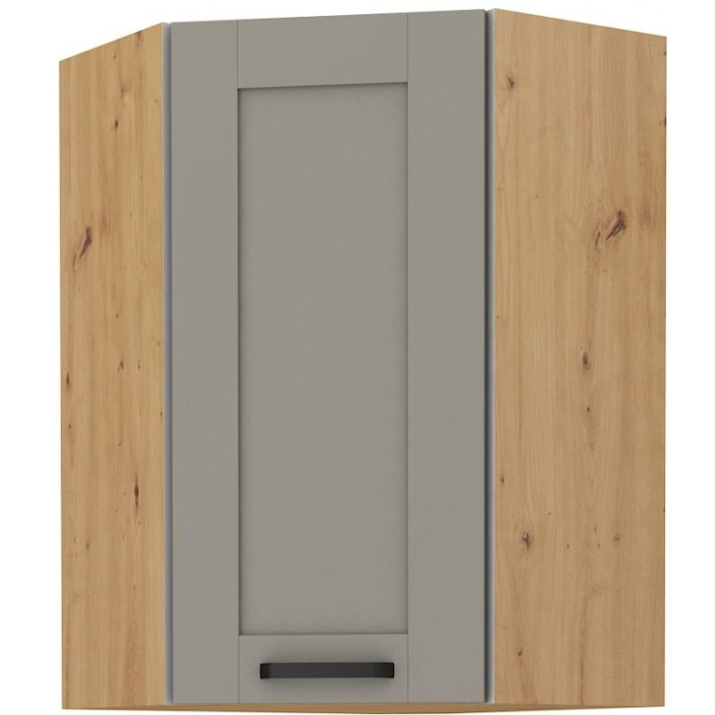 Horní rohová skříňka Luna Claygrey/artisan 58x58 GN-90 1F