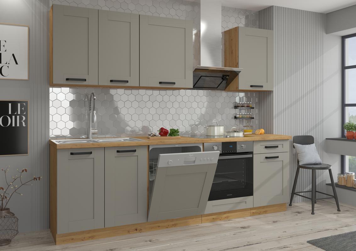Kuchyňská linka Luna Claygrey/artisan - 250 cm