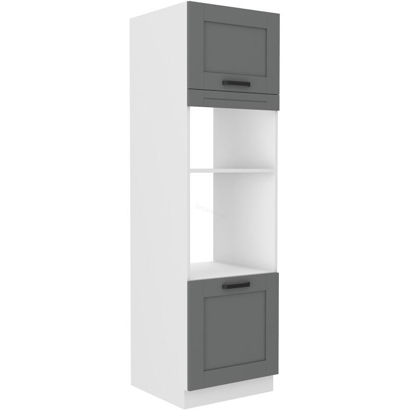 Skříň na vestavěnou troubu a mikrovlnku Luna Dustgrey/bílá 60 DPM-210 2F