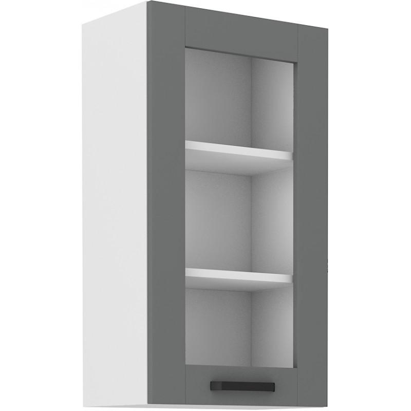 Horní prosklená skříňka Luna Dustgrey/bílá 40 GS-90 1F