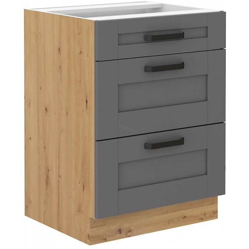 Spodní skříňka Luna Dustgrey/artisan 60 D 3S BB