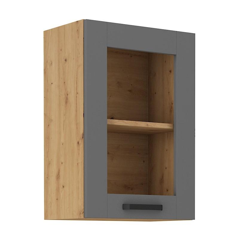 Horní prosklená skříňka Luna Dustgrey/artisan 40 GS-72 1F