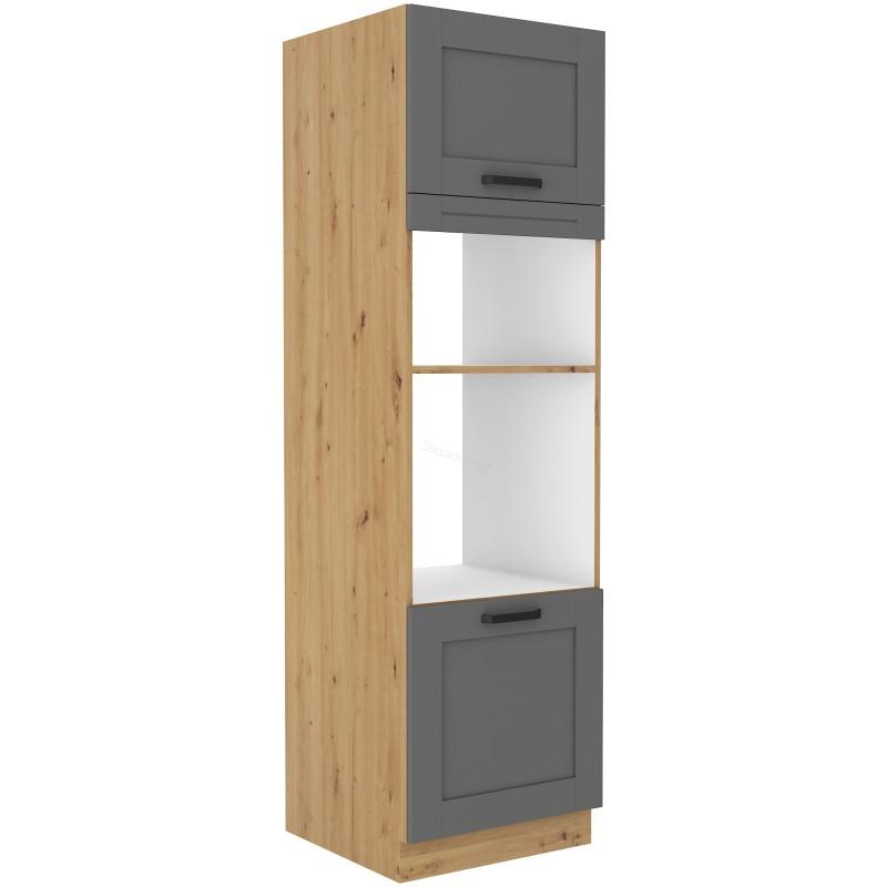 Skříň na vestavěnou troubu a mikrovlnku Luna Dustgrey/artisan 60 DPM-210 2F