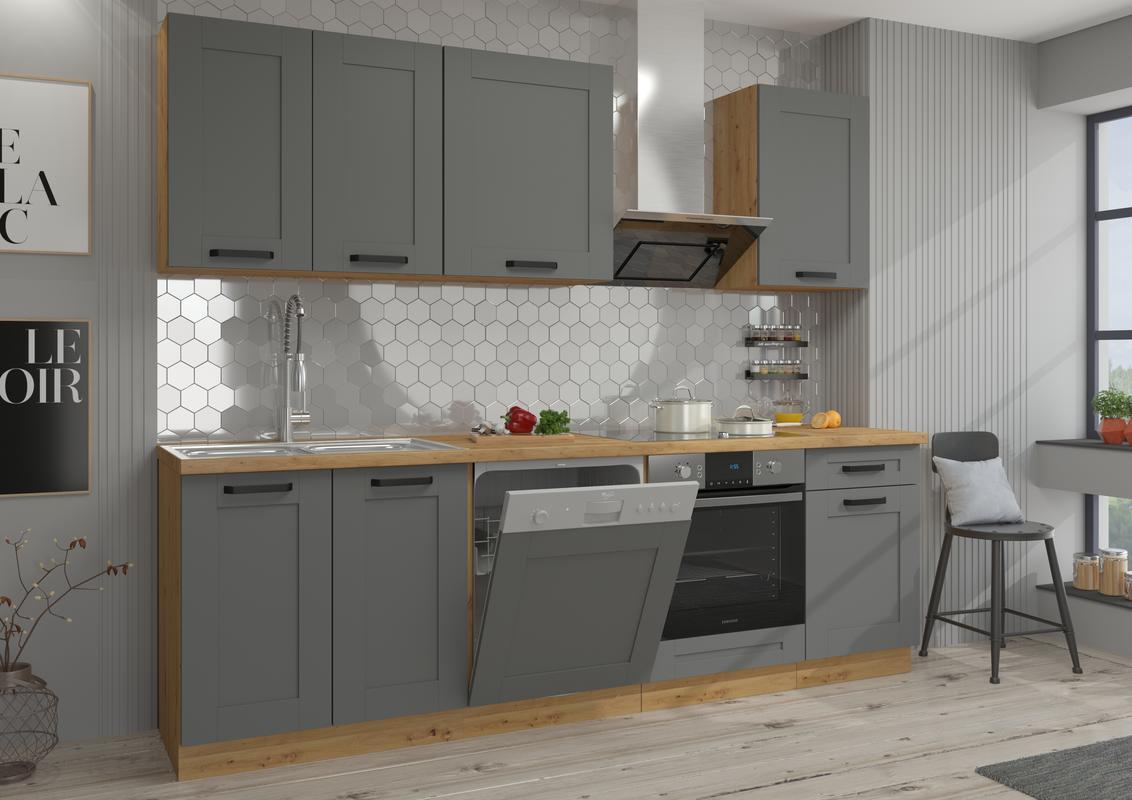 Kuchyňská linka Luna Dustgrey/artisan - 250 cm