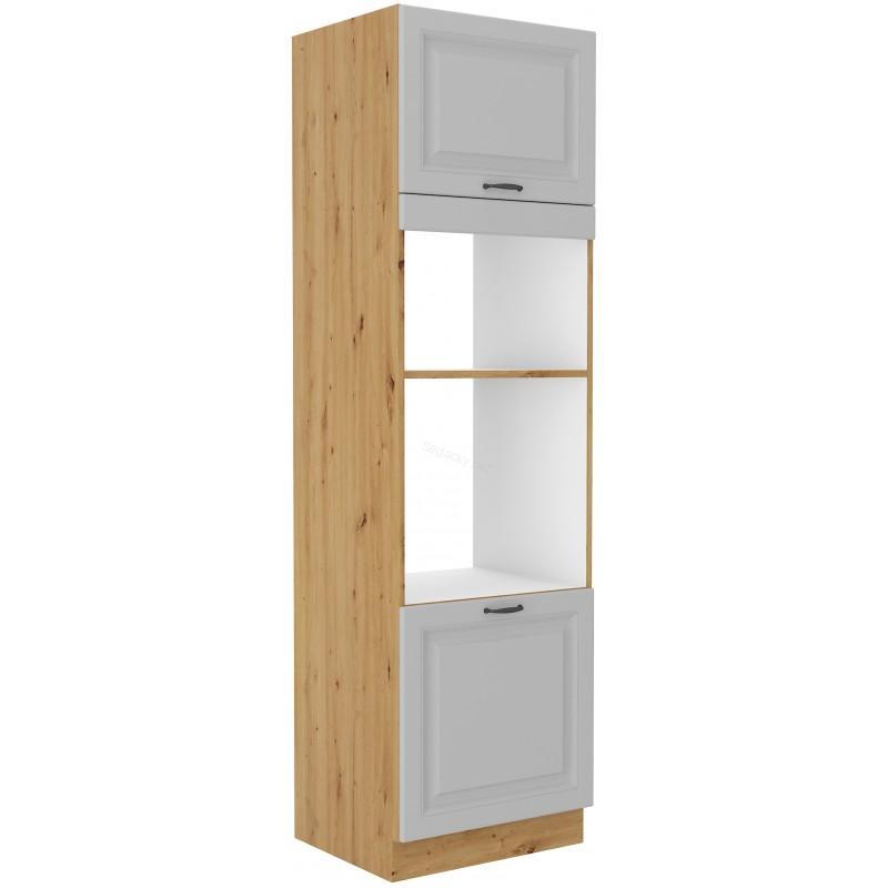 Skříň na vestavěnou troubu a mikrovlnku Stilo bílá/artisan 60 DPM-210 2F